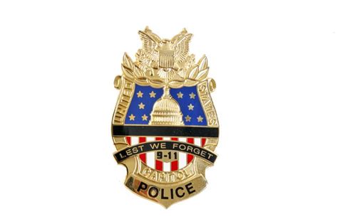 A Us Capitol 911 Police Badge Lest We Forget Commemorativelest We