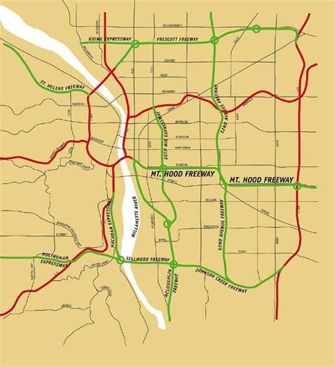 Proposed Portland Freeway System From The 1960s And Other Historical