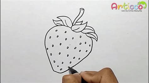 How To Draw Strawberry Easy Youtube