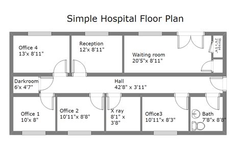 Free Editable Hospital Floor Plans Edrawmax Online