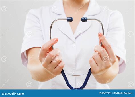 Hands Holding Stethoscopes Stock Image Image Of Person 86477231