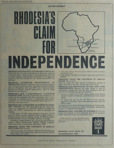 Hold The Front Page Random Cutting Rhodesian Independence 1965