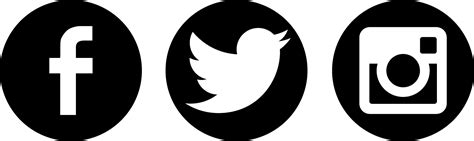 Social Media Icons Png Black And White