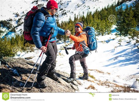 Two Climbers In The Mountains Stock Photo Image Of Adventure