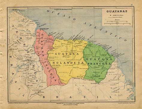 Reserved 1912 Antique Map Of The Guianas Or By Carambasvintage