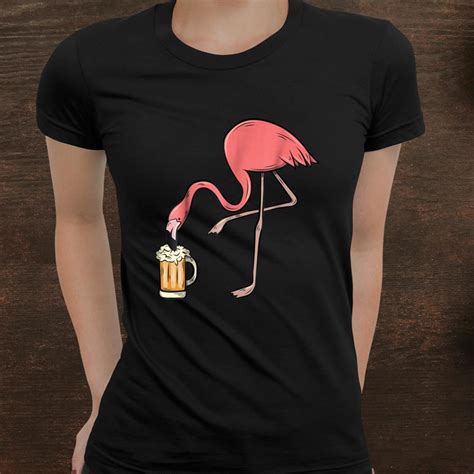 Flamingo Drinking Beer Funny Pink Flamingo Shirt Teeuni