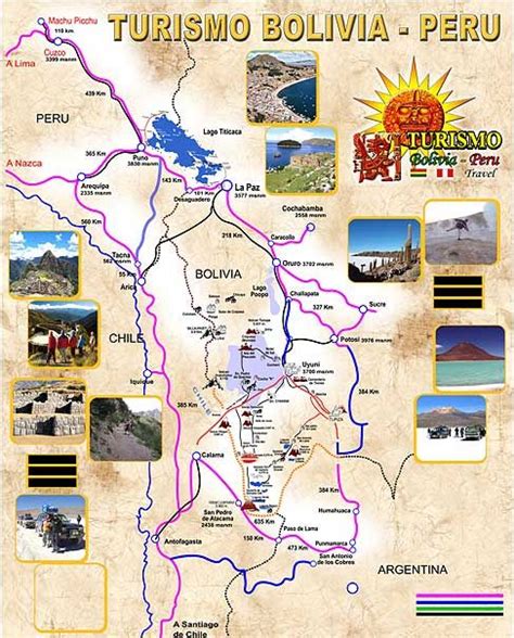 Mapa Rutas De Turismo De Bolivia Turismo Bolivia Peru Bolivia Mapa