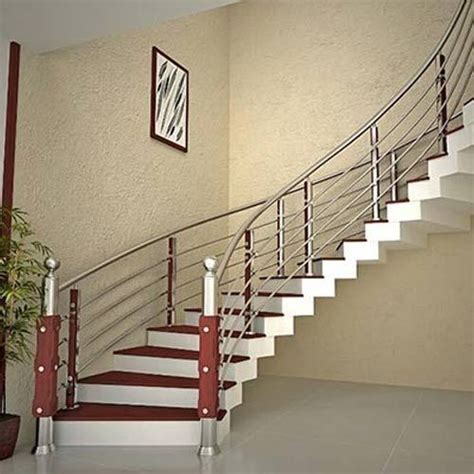 Eye catching staircase railing design made of stainless steel, the interior stair railings in modern style gives the staircase design an elegant look. Stainless Steel Railings - Stainless Steel Staircase ...