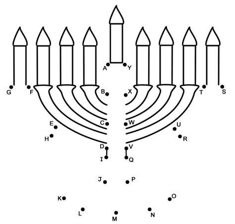 Menorah Connect The Dots By Capital Letters Hanukkah