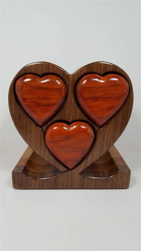 Jewelry Box Heart Shape With 3 Drawers Bx0248 By Woodartboxes Wood