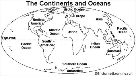 Blank Continents And Oceans Worksheets Continents And Oceans Quiz