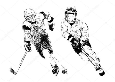 Eishockeyspieler — ritulininkas statusas t sritis kūno kultūra ir sportas apibrėžtis ledo ritulio sportininkas, nuolat dalyvaujantis varžybose; Hand Zeichnung zwei Eishockeyspieler — Stockvektor © onot ...