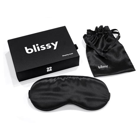 Blissy Silk Sleep Mask 100 Mulberry 22 Momme Black Australia