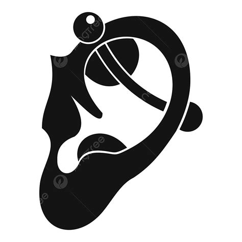 Human Ear Silhouette Png Images Human Ear With Piercing Icon Simple