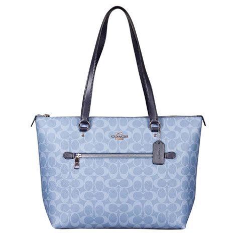 Coach Signature Gallery Tote In Light Denim Midnight At Luxe Purses