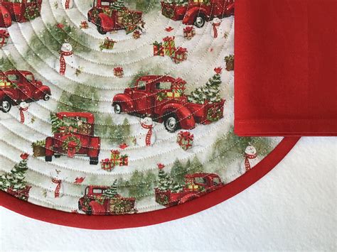 Vintage Red Truck Christmas Placemats Holiday Placemats Etsy