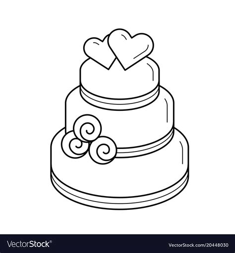 Wedding Cake Line Icon Royalty Free Vector Image