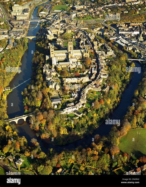 Historic Aerial View Of Durham City Taken November 1991 Stock Photo Alamy
