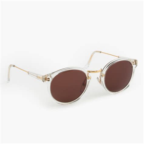 J Crew Super Retro Sunglasses With Clear Frame In Brown Lyst