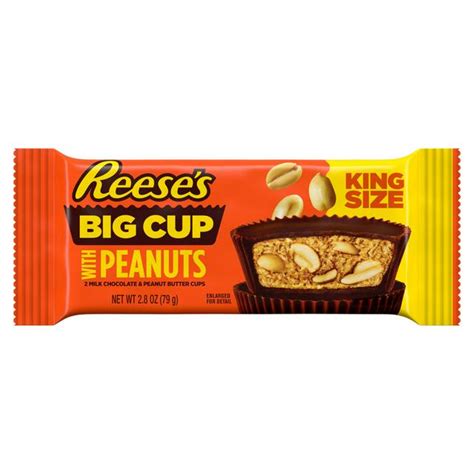 Reeses Reeses Big Cup Milk Chocolate Peanut Butter Cups With Peanuts 79g King Size Packet