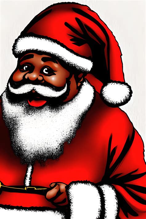 Black Santa Claus Cartoon · Creative Fabrica
