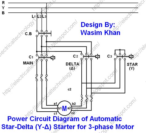 High leg connects to prongs on right of neutral prong resource. Star Delta 3-phase Motor Automatic starter with Timer Power Circuit Diagram: | Pano montaj ...