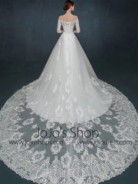 A Line Lace Dress With Off Shoulder Sleeves Sims 4 Wedding Dress