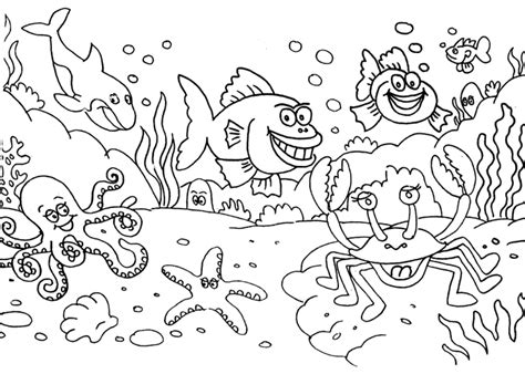 gambar mewarnai pemandangan bawah laut | gambar mewarnai pemandangan