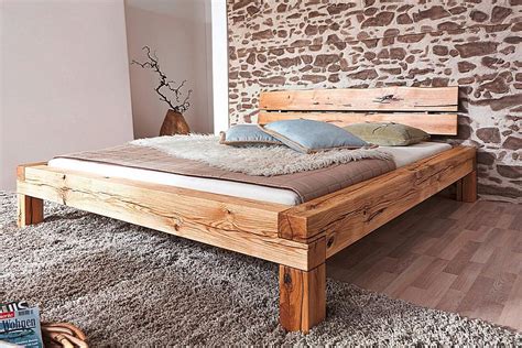Richten sie ihr schlafzimmer komfortabel ein. Massivholz Bett 140x200 Balkenbett Rustikal Doppelbett ...