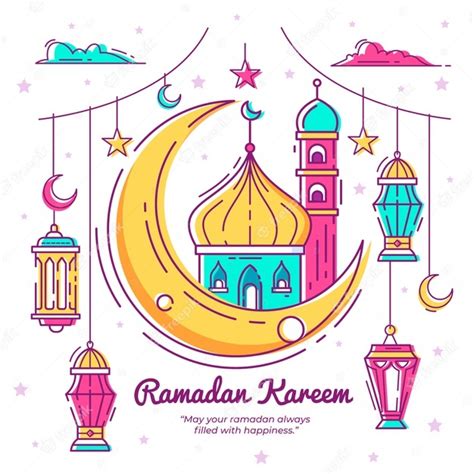 Concept De Ramadan Dessiné à La Main Vecteur Premium