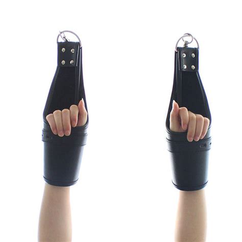 Buy Leather Wrist Suspension Cuffs Restraint BDSM Bondage Strap Hanging Handcuffs For Adult Sex