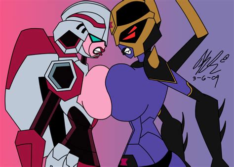 Rule 34 2girls Angry Arcee Arcee Tfa Autobot Blackarachnia Breasts Decepticon Female Large
