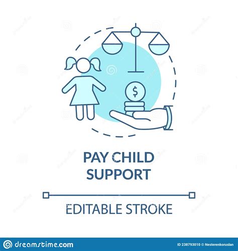 Pay Child Support Turquoise Concept Icon Stock Vector Illustration Of