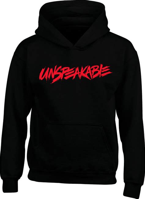 Kids Unspeakable Hoodie Black With Red Logo Boys And Girls Etsyde