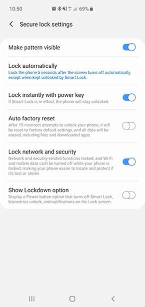 What Are The Secure Lock Settings Samsung Nz