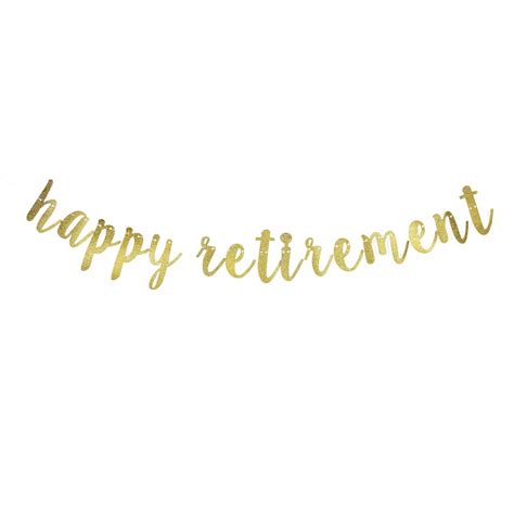 Buy Happy Retirement Banner Retirement Party Decorations Gold Gliter