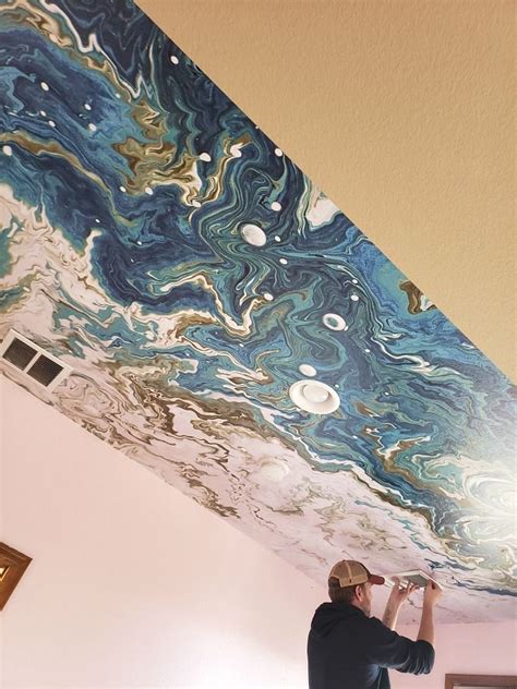 How To Install Peel And Stick Ceiling Wallpaper A Tutorial Featured By