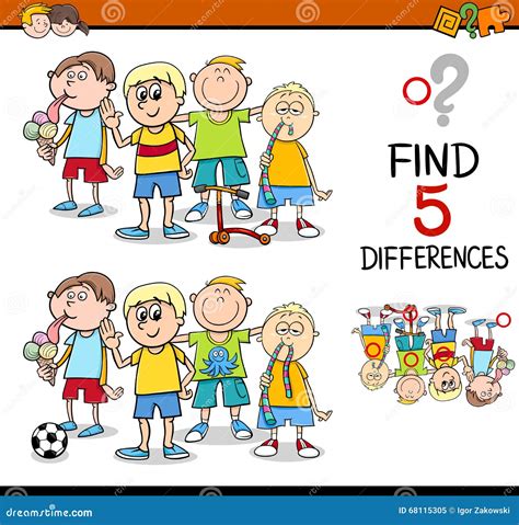 Find The Differences Activity Stock Vector Illustration Of Puzzle