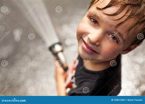 Boy Cooling Off Stock Image Image Of Cool Smile Child 25821269