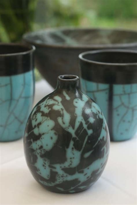 Green Naked Raku Vase From The Collection Of SEOS Artwork Archive