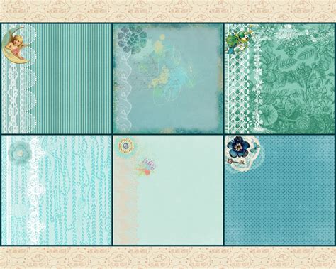 Sale 99 Cents Vintage Teal And Lace Digital Papers Rustic Etsy