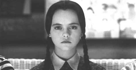 But for now, it's safer for you here. wednesday addams black and white gif | WiffleGif