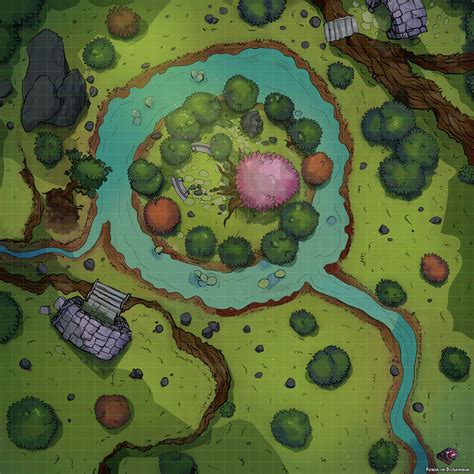 Oc Art Dryads Grove Battle Map 40x40 Rdnd