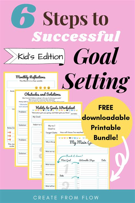 Goal Setting Worksheets For Kids Printable Pdf Personal Development
