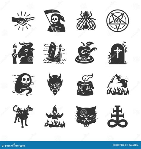 Hell And Evil Icons Stock Vector Illustration Of Angel 89978724