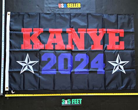 Kanye West Flag Free Shipping Biden Harris 2024 Democrat Lgbtq Usa Yang Gang Yeezy Sign Poster