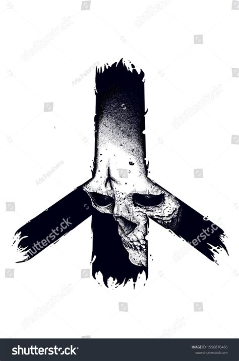 Rune Dead Skull Rune Dead Dotwork Stock Illustration 1556876486