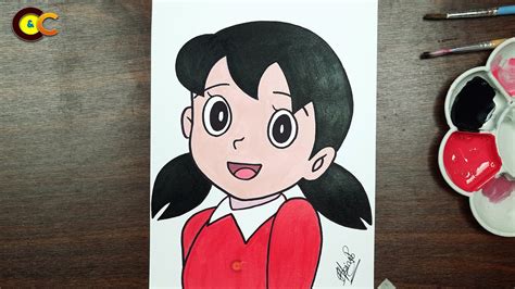 Shizuka Drawing With Colour Shizuka Drawing Easy Step By Step Youtube