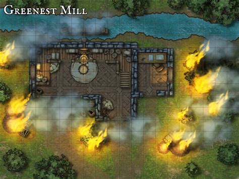 Greenest Mill Battle Map Night Inkarnate Create Fantasy Maps Online