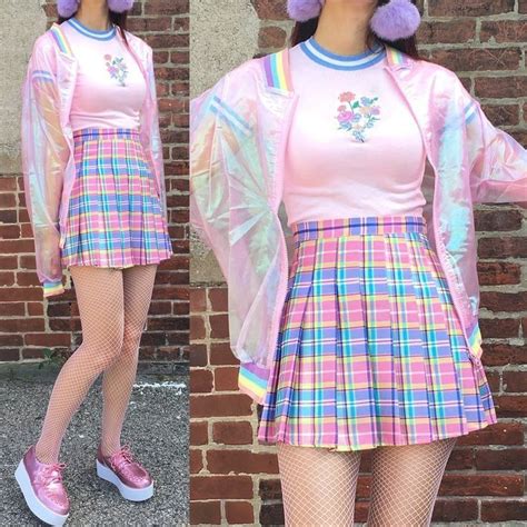 2018 Kawaii Candy Pastel Rainbow Skirt 1000 Kawaii Fashion Outfits